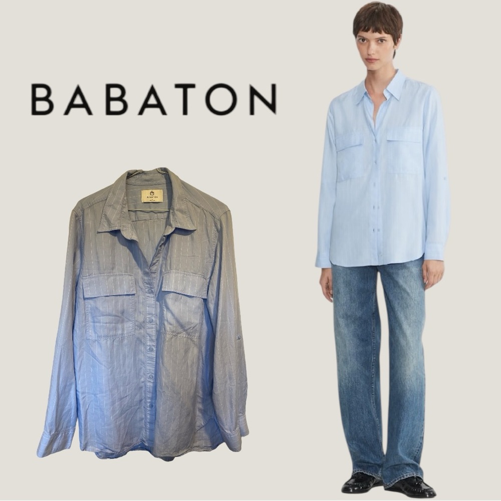 Babaton Light Blue Button-Down Shirt
